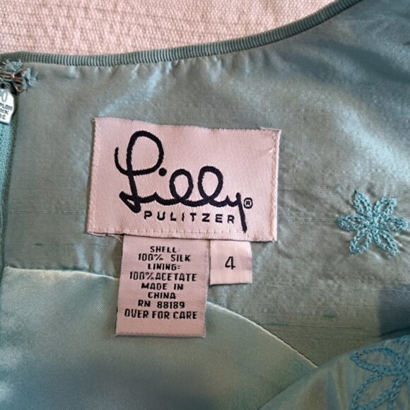 Lilly Pulitzer White Label size 4 silk Tea dress, New - Picture 4 of 6